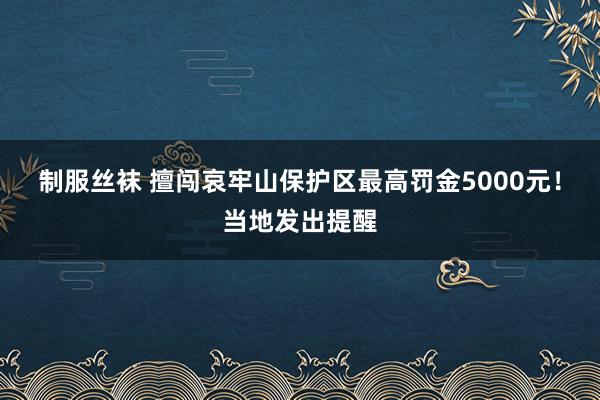 制服丝袜 擅闯哀牢山保护区最高罚金5000元！当地发出提醒
