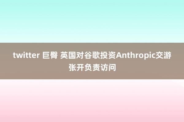 twitter 巨臀 英国对谷歌投资Anthropic交游张开负责访问