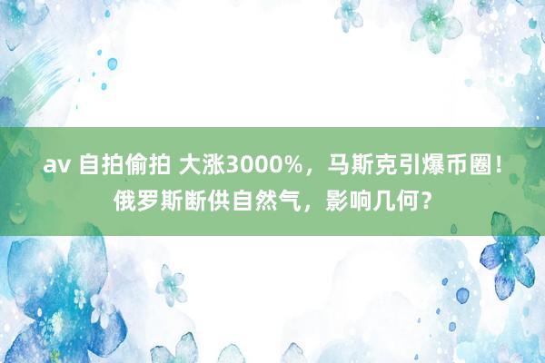 av 自拍偷拍 大涨3000%，马斯克引爆币圈！俄罗斯断供自然气，影响几何？