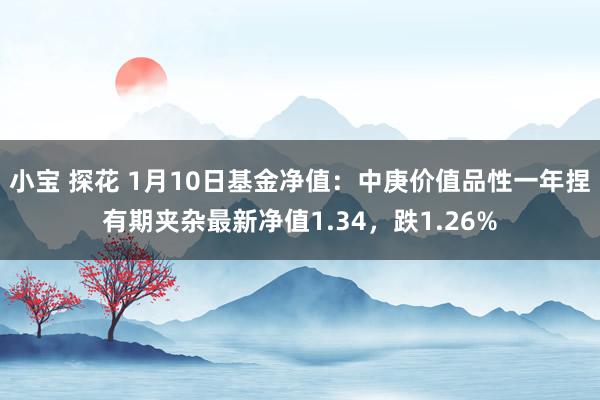 小宝 探花 1月10日基金净值：中庚价值品性一年捏有期夹杂最新净值1.34，跌1.26%